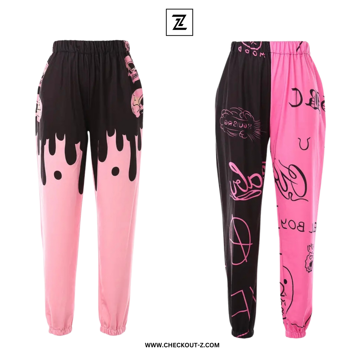 Women's Random Rendezvous & Pink Skull Blaze Joggers Combo
