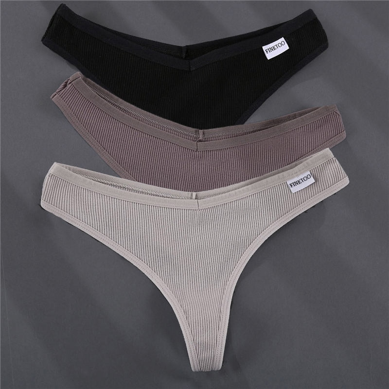 Women's Trendy G-String Cotton Panties 3-Piece Combo