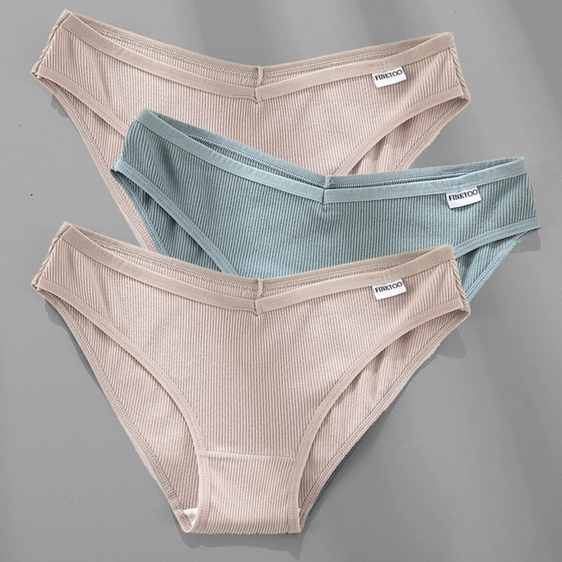 Women's Trendy Solid Cotton Panties 3-Piece Combo