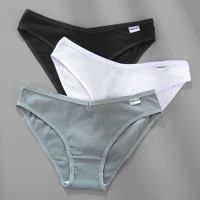 Women's Trendy Solid Cotton Panties 3-Piece Combo